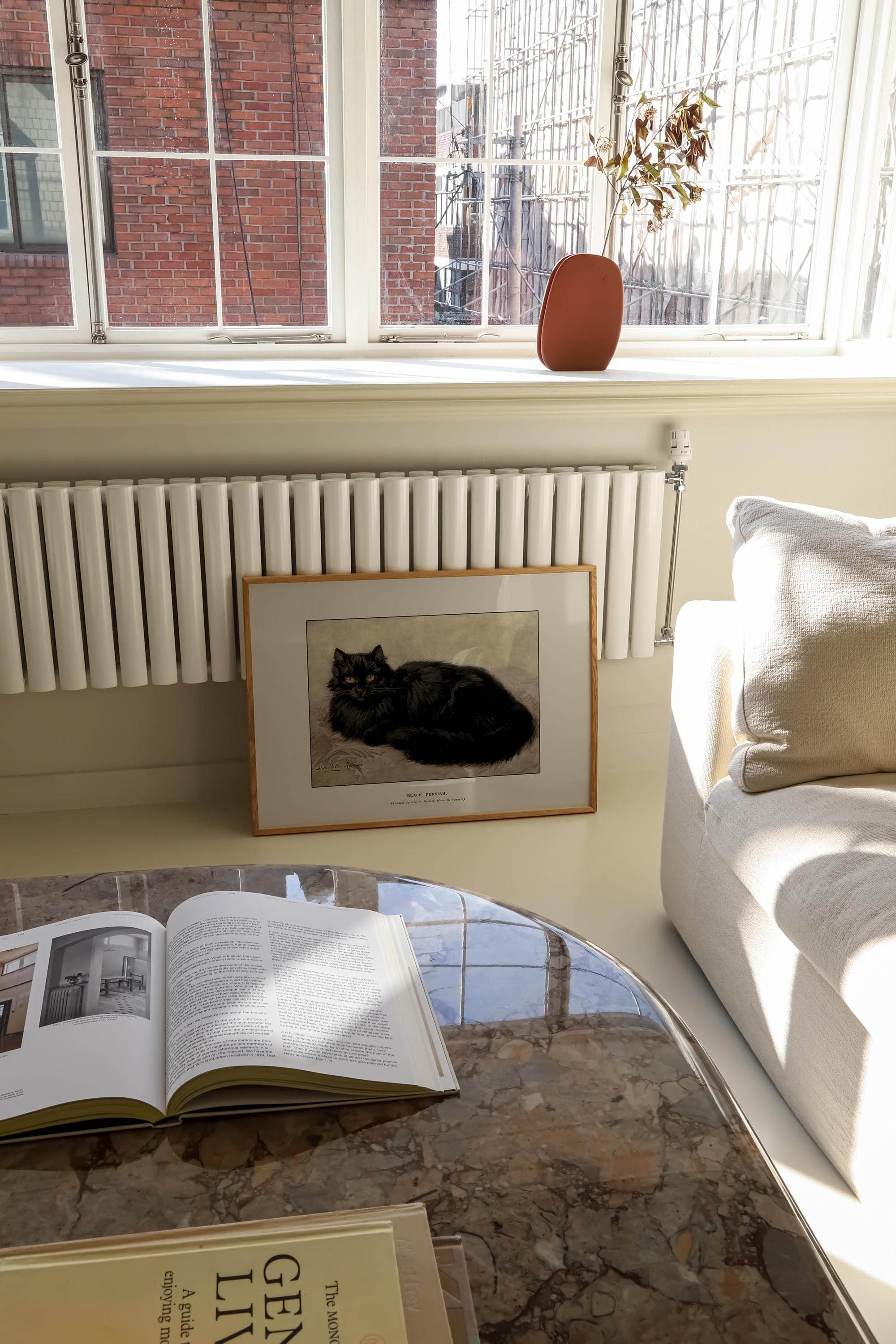 016. Black Persian Cat Print