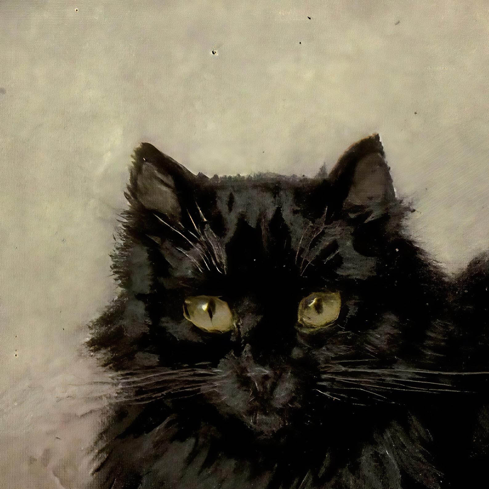 016. Black Persian Cat Print