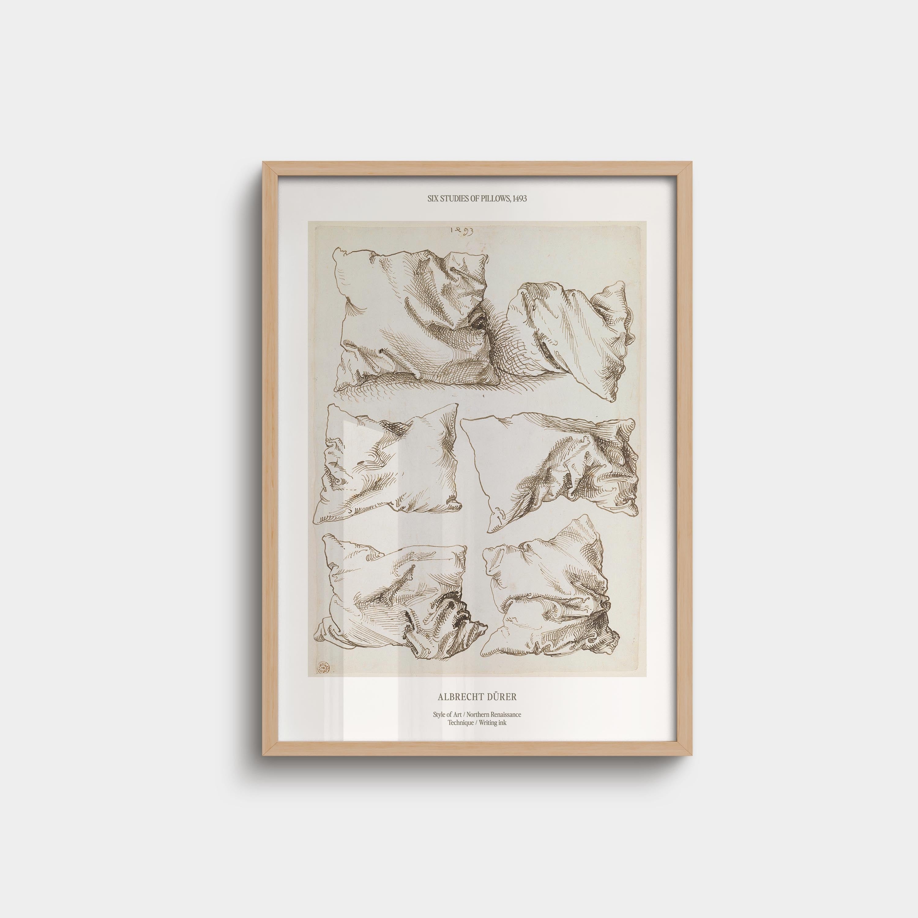 043. Albrecht Durer Six Studies of Pillows Print