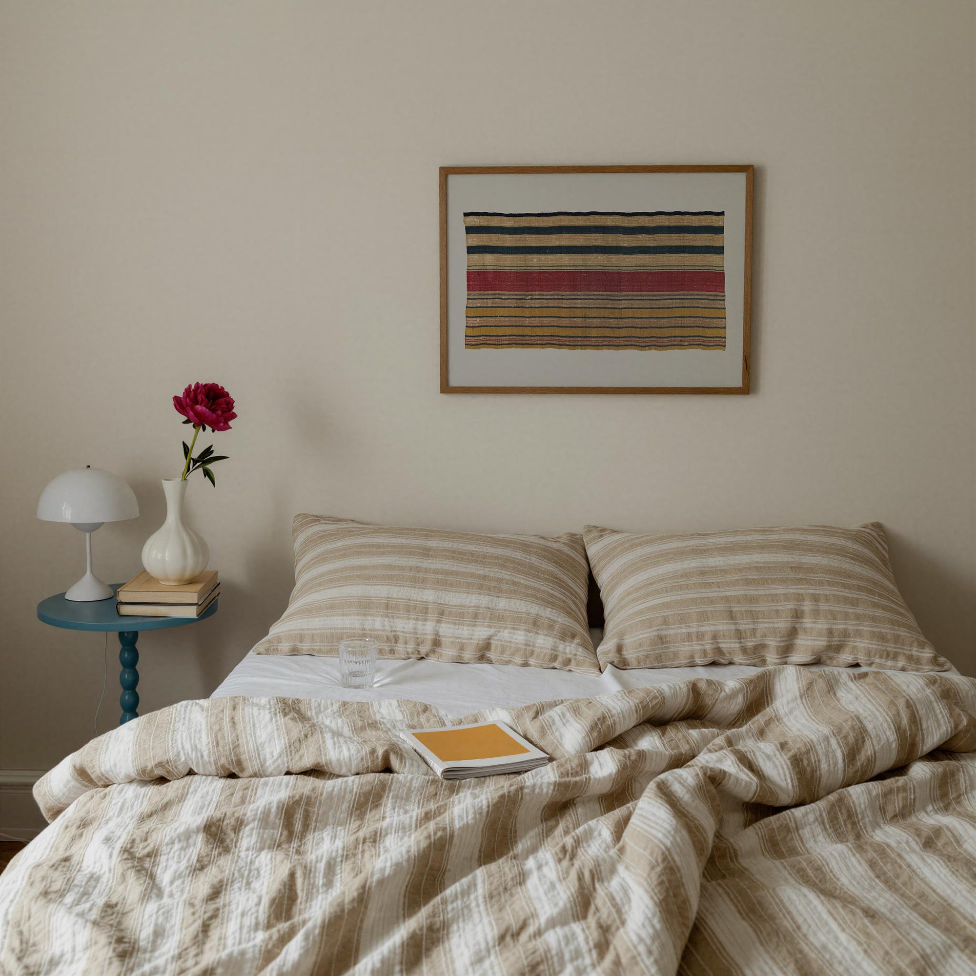013. Vintage Textile Wall Art Print | Striped Woven Pattern